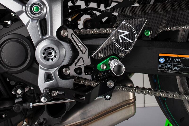Pedane Regolabili Con Poggia Piedi Fissi per Kawasaki Naturale
